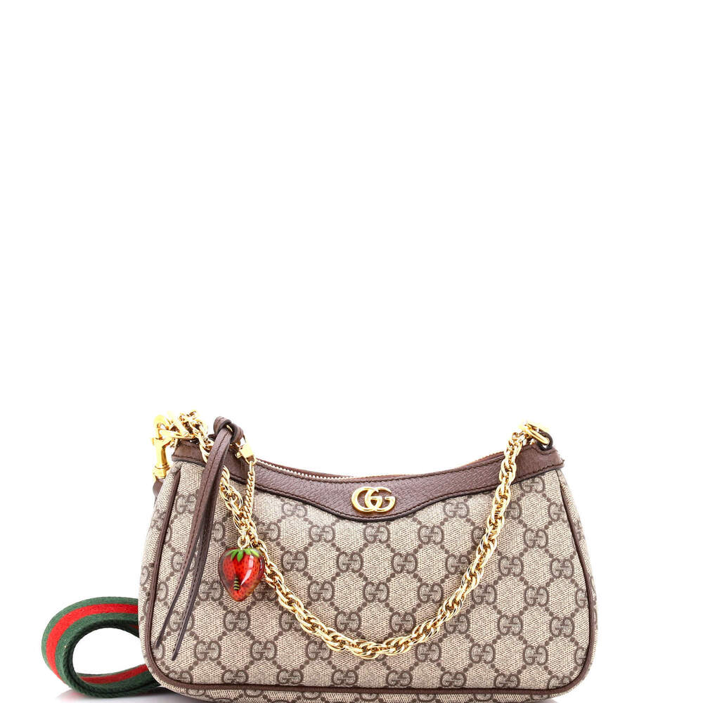 Gucci Small Ophidia Charm Shoulder Bag GG Coated Canvas